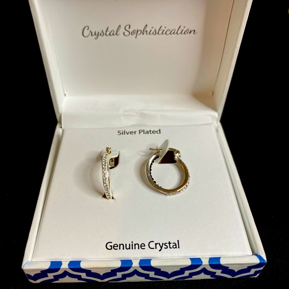 Silver Plate Crystal Sophistication hoops